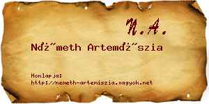 Németh Artemíszia névjegykártya